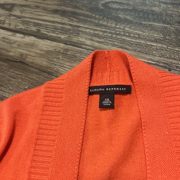 Banana Republic Orange Women’s Wool Blend Cardigan XS Open Front Sweater - Picture 5 of 8